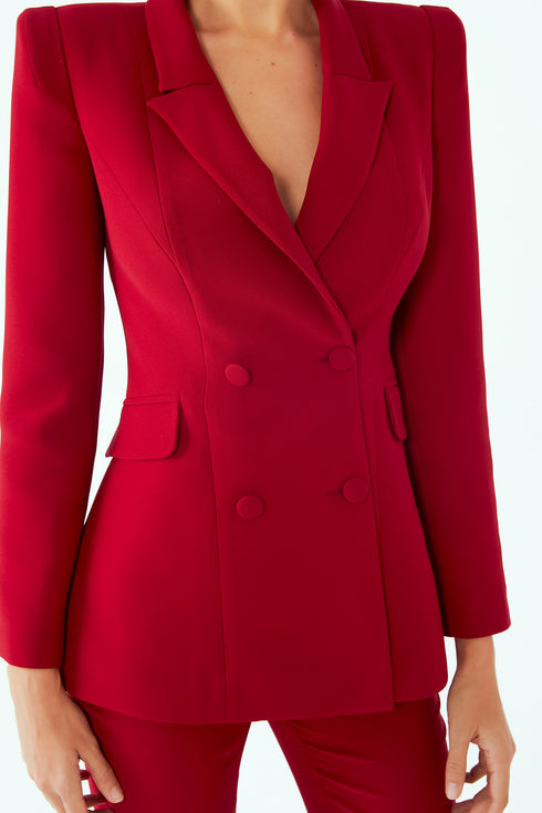 DOUBLE BREASTED JACKET RED - Barrus London